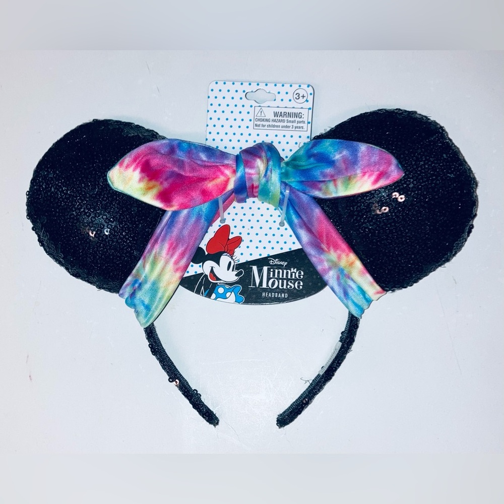 Disney Minnie Mouse Ears With Tie Dye Headband - NEW!